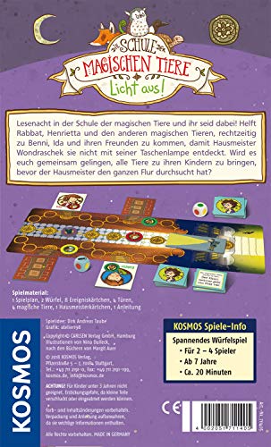 Kosmos - Juego de Mesa emocionante «Die Schule Der magischen Tiere - Licht aus!» 711405 (versión en alemán), para niños a Partir de 7 años