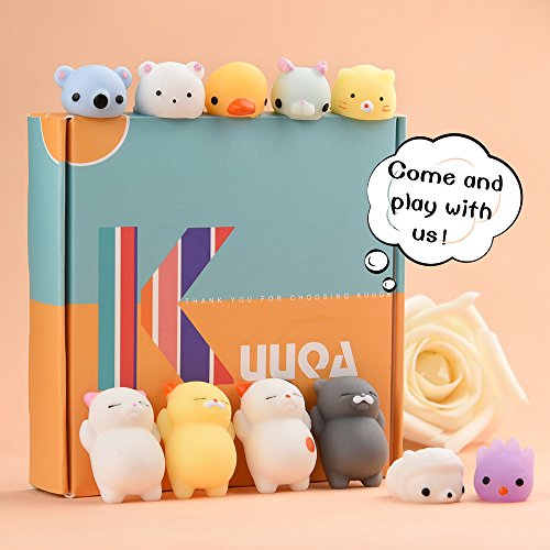 KUUQA 30Pcs Squeeze Animal Toys Squishies Rellenos de Huevos de Pascua, Cute Mini Panda Cat Rabbit Soft Squeeze Stress Relief Toys para niños Fiesta de cumpleaños Favores Goodie Bag Stuffers