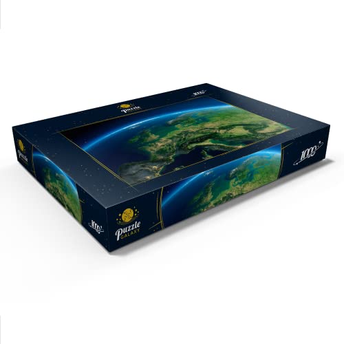 La Tierra por La Mañana, Europa Central - Visualización 3D - Premium 1000 Piezas Puzzles - Colección Especial MyPuzzle de Puzzle Galaxy