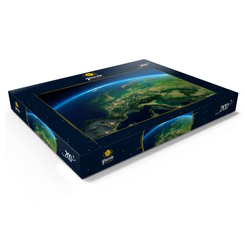 La Tierra por La Mañana, Europa Central - Visualización 3D - Premium 200 Piezas Puzzles - Colección Especial MyPuzzle de Puzzle Galaxy