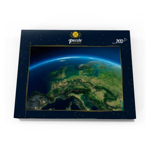 La Tierra por La Mañana, Europa Central - Visualización 3D - Premium 200 Piezas Puzzles - Colección Especial MyPuzzle de Puzzle Galaxy