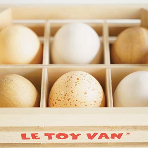 Le Toy Van, Color Huevos de Granja (Farm Eggs-Half Dozen Crate Premium)