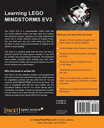 Learning LEGO MINDSTORMS EV3: Build and create interactive, sensor-based robots using your LEGO MINDSTORMS EV3 kit