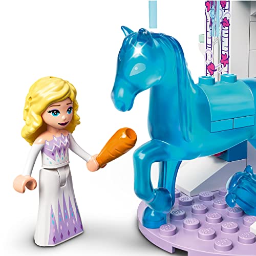 LEGO 43209 Disney Elsa y el Establo de Hielo de Nokk, Juguete de Construcción de Frozen, Set Creativo con Mini Muñeca y Caballo de Juguete