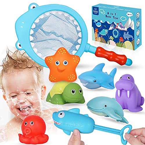 Lehoo Castle Juguetes Baño Bebe, Juguetes para Bañera Incluye Tiburón Seguro sin BPA, Juguetes Baño Bebe Juguetes para La Bañera Juguetes Piscina Bebes Niños 1 año+