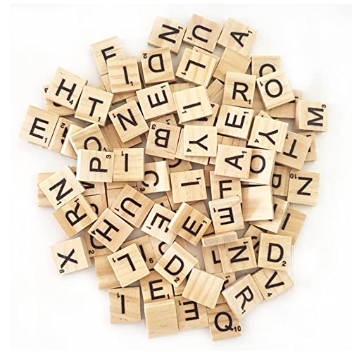 Letras Scrabble Madera Scrabble Letras Scrabble Madera Scrabble Original Azulejos De Madera Con Letras Letras de Madera De La A A La Z Letras Madera Scrabble Para Jugar, Manualidades, 100 Piezas