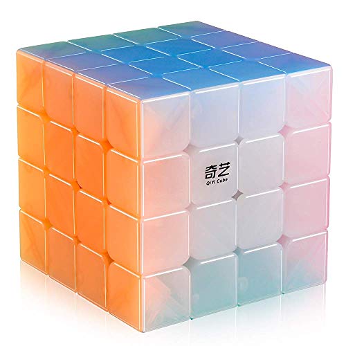 Level25 Cubo 4x4x4 Yuan S Jelly. Gran Giro, Velocidad y Colores Muy vistosos, Speed Cube