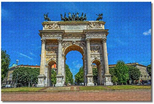 LFNSTXT Italia Arco Della Pace Rompecabezas para adultos y niños, 1000 piezas, juego de rompecabezas de madera para regalos, decoración del hogar, recuerdos especiales de viaje