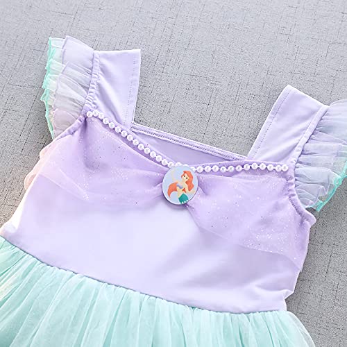 Lito Angels Disfraz de Sirenita Princesa Ariel para Niñas Pequeña, Sirena Vestido de Tul Falda Tutu, Talla 2-3 años, Morado 265