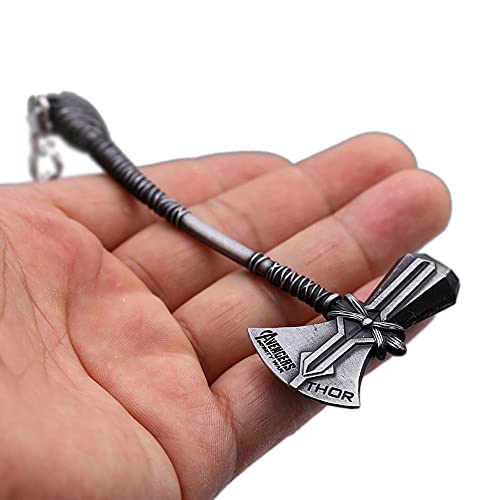 Llavero Thor Hammer & Ax Marvel Avengers Infinity Superhéroe coleccionistas de mercancías 3D bolsa bolsa clip encanto asequible calcetín de Navidad relleno cumpleaños novedad regalo idea