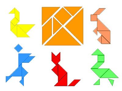 Logica Juegos Art. Tangram - 100 Puzzles en 1 - Rompecabezas de Madera Preciosa - Juego Educativo para Niños - Serie Euclide