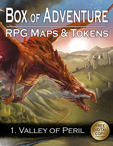 Loke Battle Mats Libro de Bandeja de Juego: Box of Adventure - RPG Maps & Tokens -1. Valley of Peril 021LBM