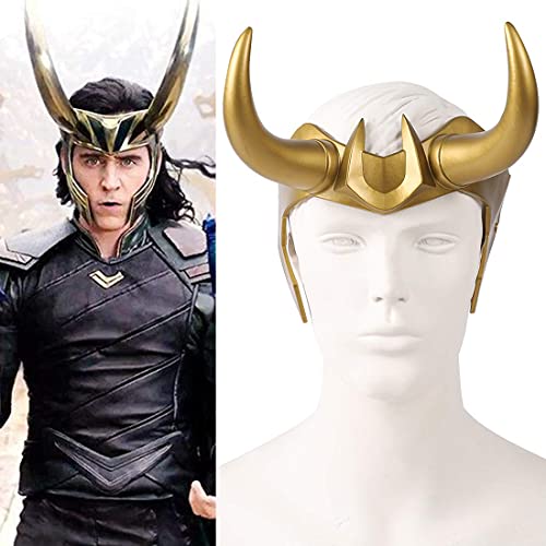 Loki Casco Cuernos Cosplay, 2021 TV Loki Series Películas Thor Ragnarok Loki Corona Máscara Cosplay Halloween Accesorios de disfraz