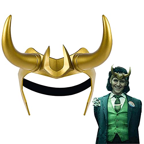 Loki Casco Cuernos Cosplay, 2021 TV Loki Series Películas Thor Ragnarok Loki Corona Máscara Cosplay Halloween Accesorios de disfraz