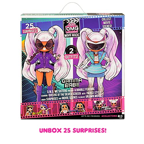 LOL Surprise OMG Movie Magic GAMMA BABE - Muñeca de moda con 25 sorpresas y set de cine/teatro - Serie 1 - Incluye ropa, accesorios y más - Coleccionable - Edad: 4+ años