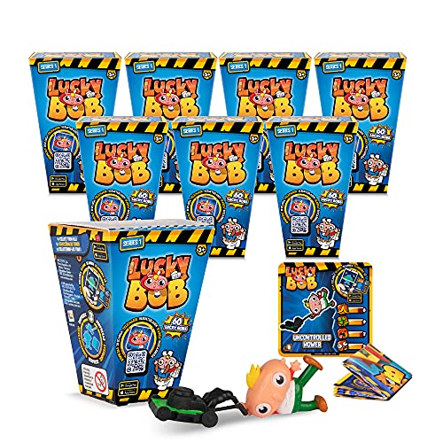 LUCKY BOB 8 Packs de 1 Figura | Total: 8 Figuras coleccionables y divertidas de Lucky Bob con 8 Accesorios | Juguete muñeco para niños +3 años