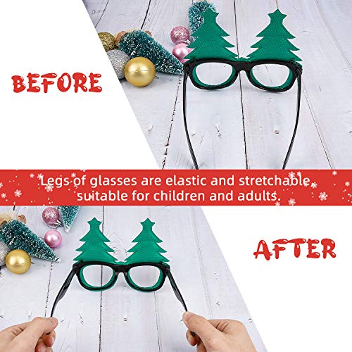 Marco de Gafas de Navidad,Navidad Fiesta DecoracióN Gafas de Navidad Gafas de Juguete de Navidad Atrezzo con Divertidas DecoracióN para Mascarada Celebraciones NiñOs Y Adultos Fiesta de Navidad 6 Pcs