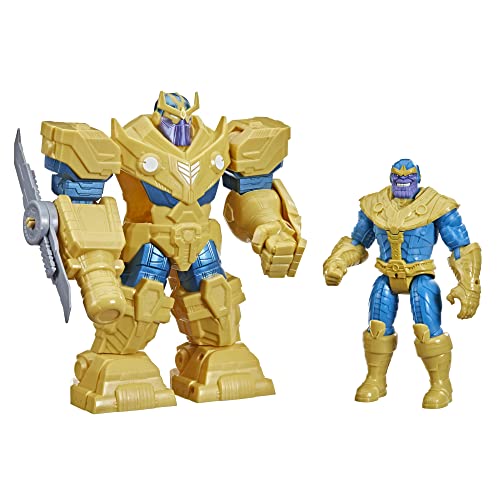 Marvel Avengers - Figura Mech Strike de Thanos de 22 cm - Armadura Infinity y Accesorio de Arma Blanca - Edad: 4+