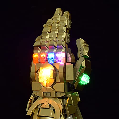 MBKE Conjunto de Luces Lluminación para LEGO 76191 Marvel Guantelete del Infinito , Kit de luz LED Compatible con Lego 76191