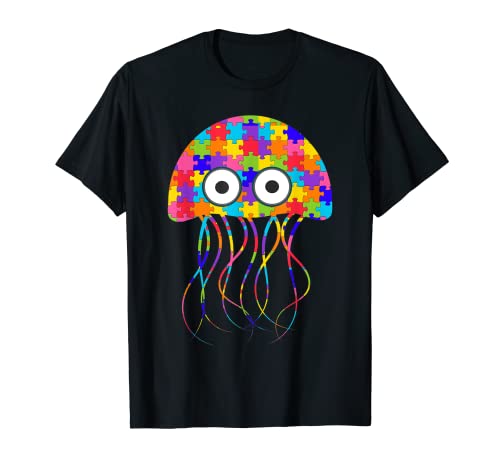 Medusas Autismo Rompecabezas jaleas de mar pescado Camiseta