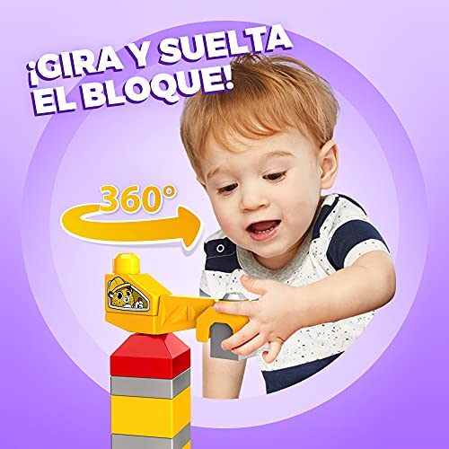 Mega Bloks Sitio de construcción con 2 Peek A Blocks, juego de construcciones para niños con bloques +1 año (Mattel GRV37)