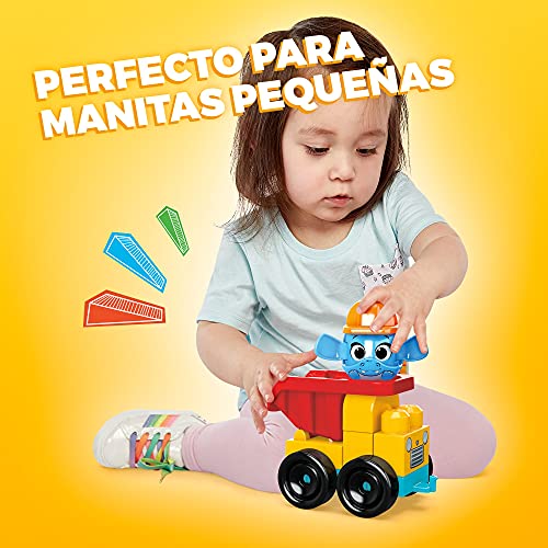 Mega Bloks Sitio de construcción con 2 Peek A Blocks, juego de construcciones para niños con bloques +1 año (Mattel GRV37)