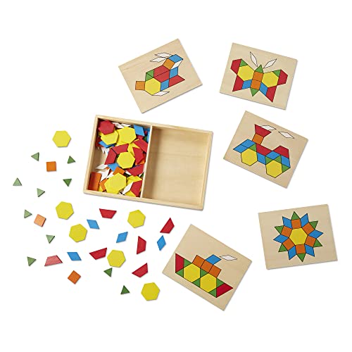 Melissa & Doug - Bloques y Tableros con Diseños, Juego creativo para niños o niñas