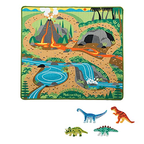 Melissa & Doug Prehistoric Playground - Alfombra de actividad de dinosaurios (99 x 91,4 cm, embalaje abreviado)