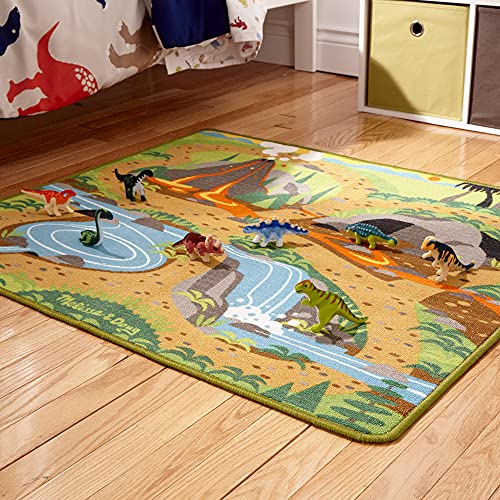 Melissa & Doug Prehistoric Playground - Alfombra de actividad de dinosaurios (99 x 91,4 cm, embalaje abreviado)