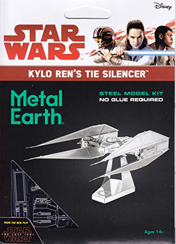 Metal Earth Puzzle 3D Silenciador Tie De Kylo Ren. Rompecabezas De Metal De Star Wars. Maquetas Para Construir Para Adultos Nivel Moderado De 11.2 X 5.8 X 5.2 Cm