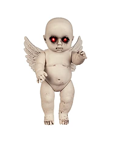 MIMIKRY Muñeca decorativa de ángel con efecto de luz, terrorífico