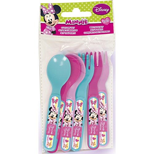 MINNIE - Set 6 unidades cubiertos picnic minnie dots & bows (12/48)