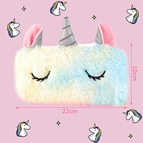 Miotlsy Estuches Escolares de Unicornio - Lápices Estuche Lápices de Felpa de Unicornio Bolsa de Cosméticos Estuches Portalapices Caja de Almacenamiento para Unicornio Regalo de Cumpleaños para Niños