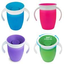 Munchkin Miracle Antiderrames 360 Grado Sello Prueba Válvula Niño Entrenador Taza 207ml (Aleatorio Color)