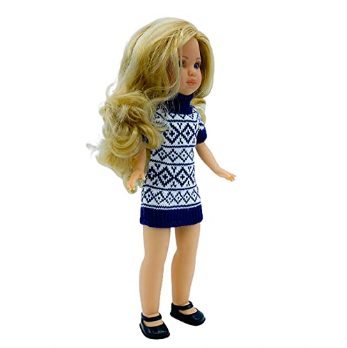 Muñeca Simona 40 cm. Modelo 2021 100% Vinilo con Vestido Lana de diseño edición Especial Limitada, Ropa válida para muñeca Simona o Sintra 40 cm. Fabricada en España.