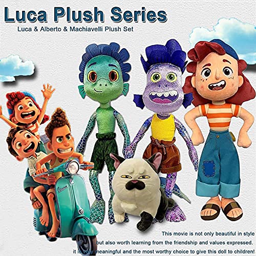 M&X Luca Pixar Pixar Disney Luca Alberto Seamonster Peluche Muñeca Muñeca Lu-CA Peluche Animales Peluche Toys Regalos para Niños Día de San Valentín Cumpleaños de Navidad,Luca Alberto