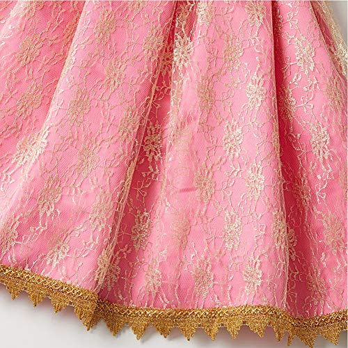 MYRISAM Vestidos de Princesa Aurora para Niñas Disfraz de Carnaval Bella Durmiente Traje de Halloween Navidad Cumpleaños Fiesta Ceremonia Aniversario Cosplay Vestir 4-5 años