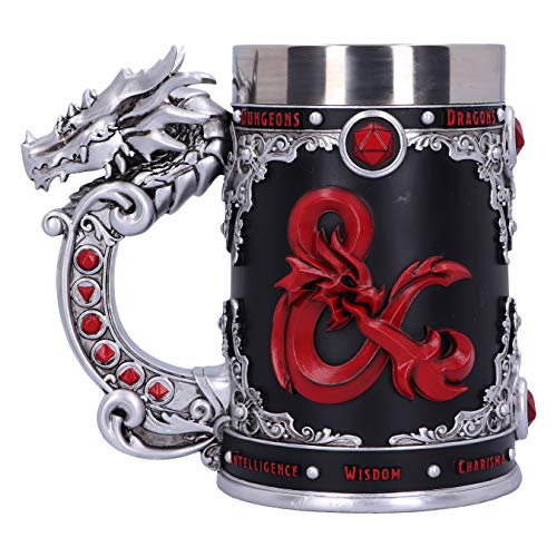 Nemesis Now B5358S0 Dungeons & Dragons Fantasy Juego de rol Die D20 Tankard, Resina, Negro, 1.25 picometer