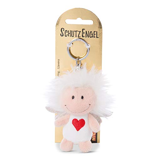 NICI Llavero ángel de la guarda con símbolo de corazón 7cm, blanco (46121)