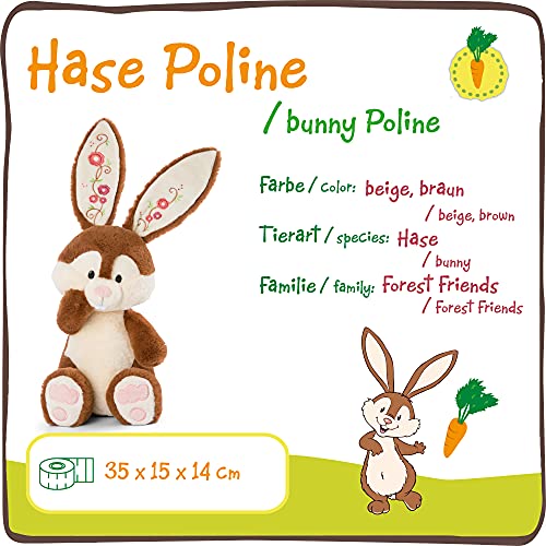 NICI Poline el tierno Conejito de Juguete 35cm – Conejo de Peluche para niñas, niños y bebés – Juguetes esponjosos para abrazar y Jugar – Suave muñeco para Mascotas – Colección Forest Friends (47342)