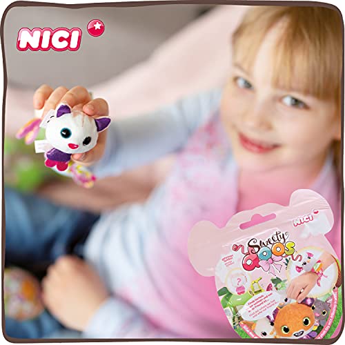 NICI Sweetydoos-Juguete de peluche efecto UV, coleccionable y póster-Una de las 9 mini figuras sorpresa con pulsera de amistad e imagen-Ideal para coleccionar e intercambiar, multicolor (46830)