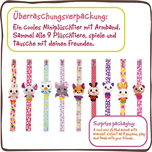 NICI Sweetydoos-Juguete de peluche efecto UV, coleccionable y póster-Una de las 9 mini figuras sorpresa con pulsera de amistad e imagen-Ideal para coleccionar e intercambiar, multicolor (46830)