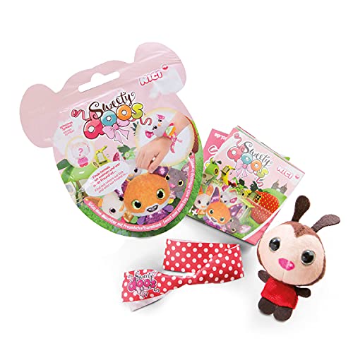 NICI Sweetydoos-Juguete de peluche efecto UV, coleccionable y póster-Una de las 9 mini figuras sorpresa con pulsera de amistad e imagen-Ideal para coleccionar e intercambiar, multicolor (46830)