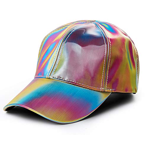 Nofonda Gorra de Béisbol Rainbow, Gorra Marty Mcfly de Regreso al Futuro II, Réplica de Sombrero, Gorro Metálico Brillante