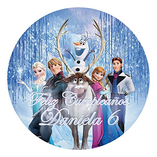 OBLEA de Papel de azúcar Personalizada, 19 cm, diseño de Disney Frozen Bosque