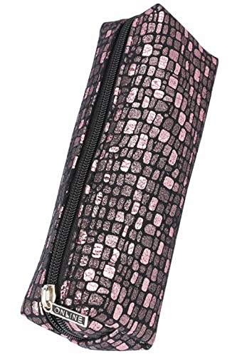 ONLINE Estuche Premium para lápiz/lápiz Case Rose Mosaic I Elegante Estuche para niños y niñas I Estuche con práctica Cremallera I 1 Compartimento I Ideal para la Escuela, la Universidad y la Oficina