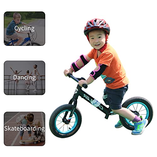 ONTYZZ Niños Cojines de Codo Ajustable Apoyo de Codo Niños Protector de Codo con SBR Pad para Ciclismo Bailando Voleibol Arrastrándose Negro-Azul/S