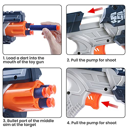 OR OR TU Pistola de Juguetes para Niños Rebote Automático del Objetivo de Tiro Electrónico Efectos de Sonido y Luz,50 Dardos de Espuma,Gafas Protectoras,Regalos de Cumpleaños Niños de 6 a 12 Años