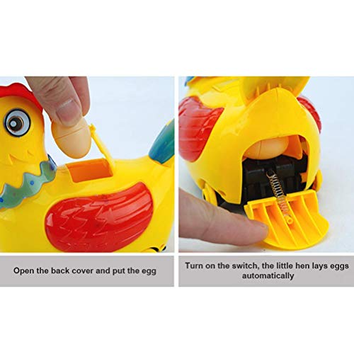 Oyria Juguete eléctrico de gallina Que Pone Huevos para niños, gallina Que Pone Huevos, Juguete para Caminar con luz Colorida y música, Juguetes interactivos, muñeca Que Pone Huevos, gallina Loca