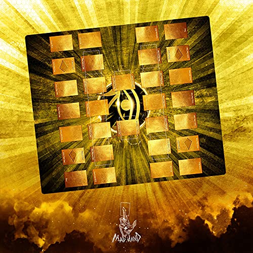 Paramint Eye of Horus, Gold - Yugioh Playmat - Compatible for Yu-Gi-Oh, TCG - Two-Player Master Rule Duel Field Zones, Large 2-Player Card Game Mat - Original Play Mat Art Designs & Accessories